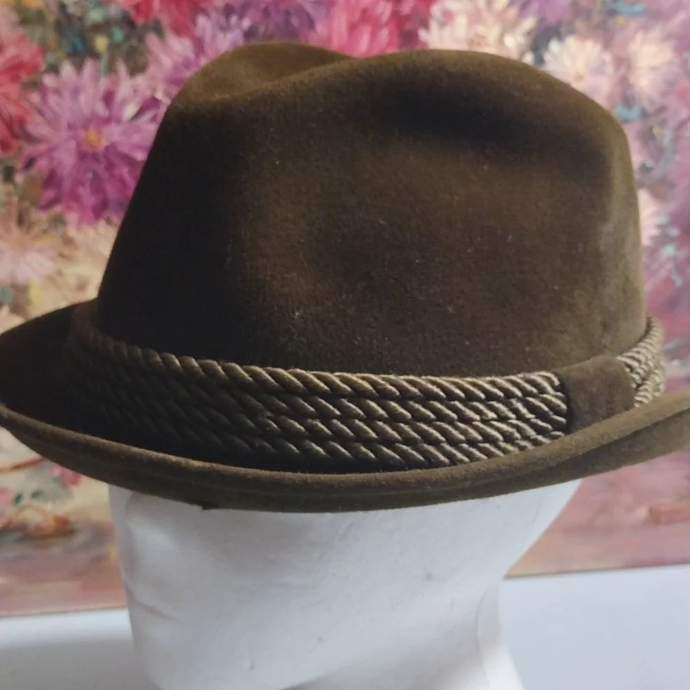 Vintage Brown Fedora Hat for Costume